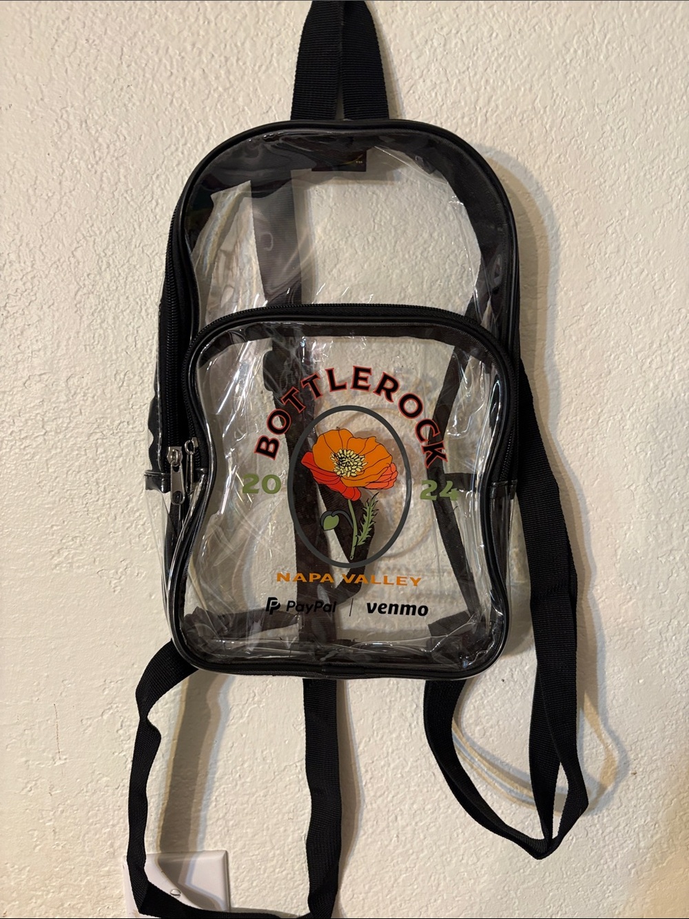 Clear Backpack with Black Trim